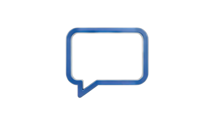 Blue Speech Bubble Icon on White Background