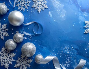 Merry Christmas greeting template with festive holiday atmosphere. Features elegant Christmas decorations, seasonal elements, and warm winter colors. Suitable for greeting cards, posters, banners, soc