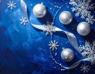 Merry Christmas greeting template with festive holiday atmosphere. Features elegant Christmas decorations, seasonal elements, and warm winter colors. Suitable for greeting cards, posters, banners, soc