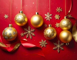 Merry Christmas greeting template with festive holiday atmosphere. Features elegant Christmas decorations, seasonal elements, and warm winter colors. Suitable for greeting cards, posters, banners, soc