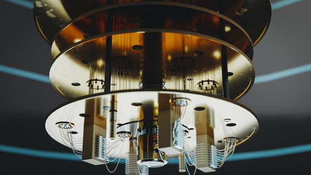 Quantum Computer Technology concept. 3d rendering
