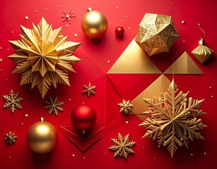 Merry Christmas greeting template with festive holiday atmosphere. Features elegant Christmas decorations, seasonal elements, and warm winter colors. Suitable for greeting cards, posters, banners, soc