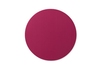 Round magenta blank circle with soft shadow casting on transparent background, template for product display for design