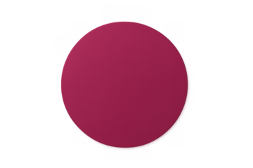 Round magenta blank circle with soft shadow casting on transparent background, template for product display for design