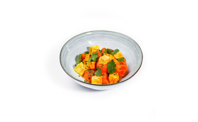 Gourmet Salad with Sliced Meat, Quail Eggs, Cheese, and Round Crisps