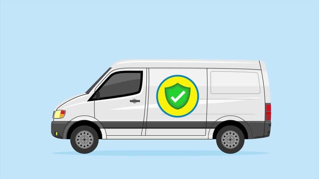 Car Insurance Protection Concept with Shield Icon