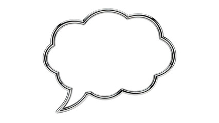 Fototapeta premium Chrome Speech Bubble on White Background