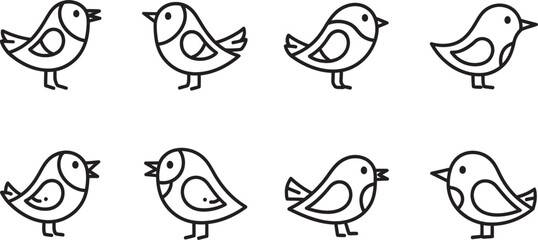 a pair of birds icon set