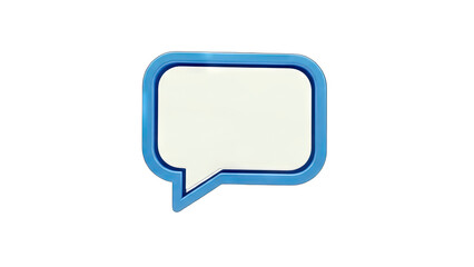 Naklejka premium Blue Speech Bubble on White Background