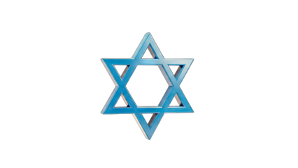 Blue Star of David Isolated on White Background