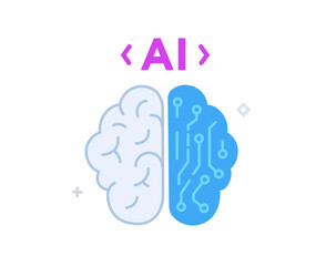 illustrations concept with businessmen. technology, partnership, artificial intelligence business robot, cybes. linear illustration Icons infographics. Landing page site print poster. Line story