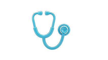 Blue Stethoscope Isolated on White Background