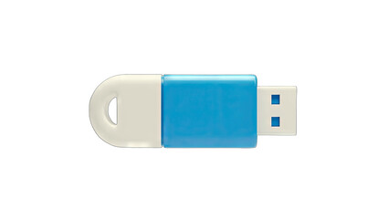 Blue USB Flash Drive Isolated on White Background
