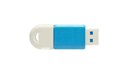 Blue USB Flash Drive Isolated on White Background