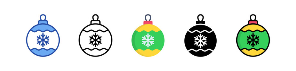 Obraz premium Christmas Ornament Icon Multi Style Illustration
