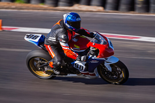 Inde Motorsport Ranch Wilcox AZMotorcycle racer honing their skills at a motorcycle track day allowing high speed riding in a controlled environment