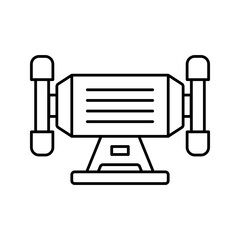 Outline Workshop Bench Grinder Machine Line Art Icon
