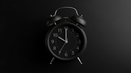 Minimalist black alarm clock showing 10:00 on a dark background.