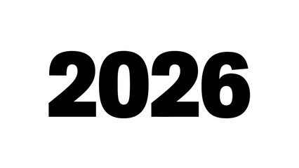 Bold Minimalist Design Featuring the Year 2026 in Large Black Typeface on White Background