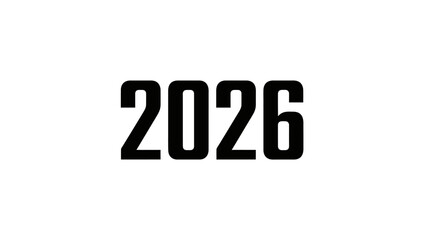 Fototapeta premium Bold Year 2026 Typography Design in Minimalist Style for Future Planning