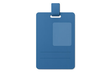 Obraz premium Blue plastic id card holder with blank transparent window and corporate access concept on transparent background