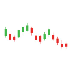 Illustration of candlestick trading charts, stock market business candlestick charts