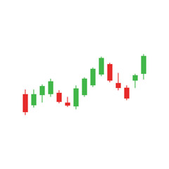 Illustration of candlestick trading charts, stock market business candlestick charts