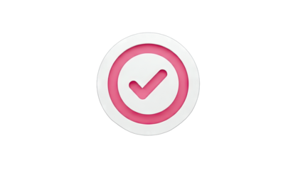 Check Mark Icon in Circle: Confirmation Concept on White