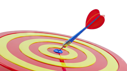 Dart hitting Bullseye - Success Concept