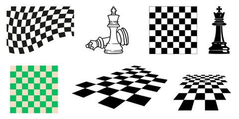 A drawing chess in black white isolated with transparent background 