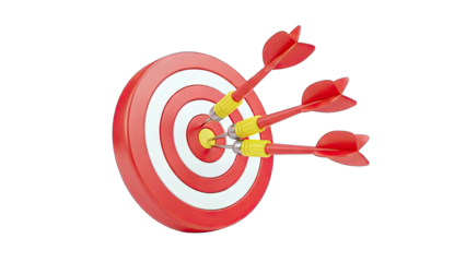 Darts Hitting Target: Success and Achievement Concept