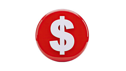 Obraz premium Dollar Sign on Red Button Icon - Finance Concept