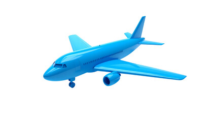 Obraz premium Rendered blue airplane against a black background, angled view