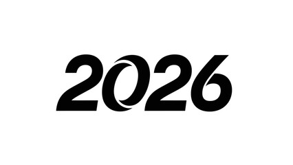 Bold 2026 year graphic against white background for design elements