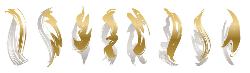 筆の質感を活かした縦書き見出し用ブラシストローク素材