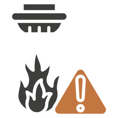 Fire Detector Dual Tone Icon Mini Illustration, Use For Modern Concept, Print, Ui, Ux Kit, Web And App Development. Vector Related To Firefighter, Rescue And More