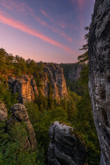 Sonnenaufgang Elbsandsteingebirge