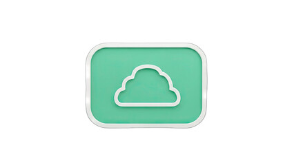 Cloud Icon on Green Background - Data Storage Concept