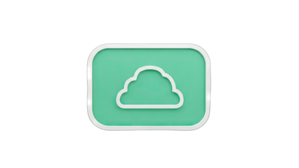 Cloud Icon on Green Background - Data Storage Concept