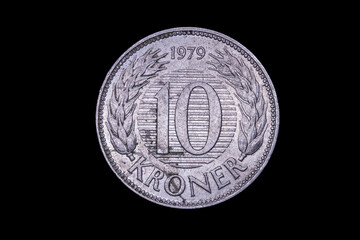 alte d&auml;nische zehn Kronen-M&uuml;nze