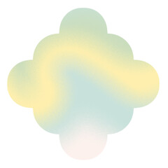 Soft pastel gradient flower shape with grain texture for modern branding