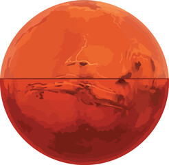 Vibrant planet mars surface detailed view space exploration cosmic body celestial astronomy science vector © Bacon