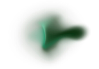 Abstract Natural Fluid Green Swirl Emerald Gradient on Transparent Background