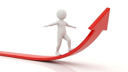 3D character moving forward confidently toward a better future.