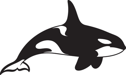 Naklejka premium A bold and clean collection of ocean marine animal silhouettes featuring iconic sea creatures