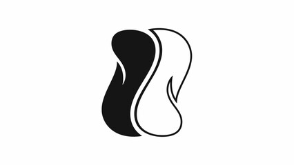 Obraz premium Black and white abstract yin yang symbol with flowing lines Keywords: abstract, art, black, white, symbol, yin, yang, duality