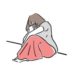 落ち込んでいる若い女性