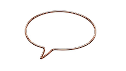 Fototapeta premium Copper Speech Bubble on White Background