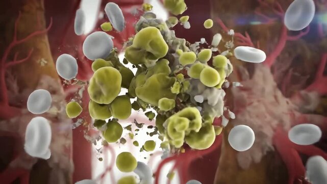 Medical Animation of Lung Cancer Treatment showing a Drug Delivery System Destroying Malignant Tumors