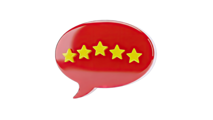 Five Star Rating in Speech Bubble - Customer Feedback Concept